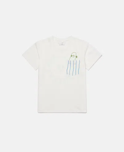 Stella Mccartney Skateboard Graphic T-shirt In Cream