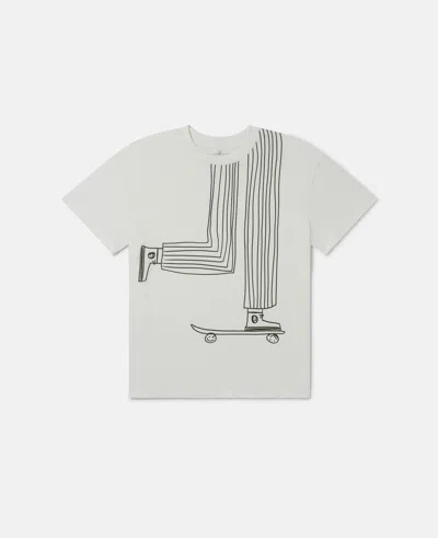 Stella Mccartney Skateboard Graphic T-shirt In Cream