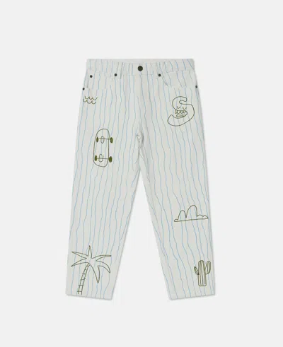 Stella Mccartney Skateboard Print Jeans In Cream