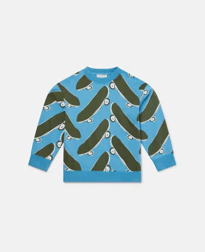 Stella Mccartney Skateboard Print Sweatshirt In Blue