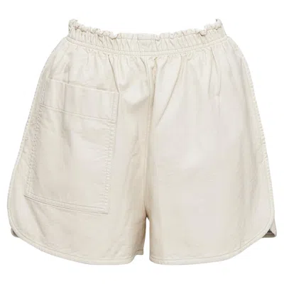 Pre-owned Stella Mccartney Skin Free Skin Beige Faux Leather Pocketed Shorts It38 Xs In Brown