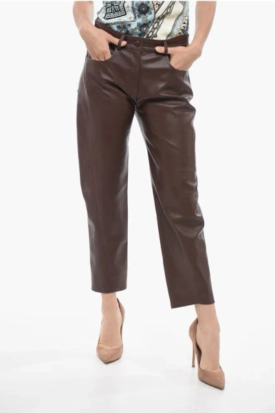 Stella Mccartney Skin Free Skin Eco-leather 5 Pocket Pants In Brown