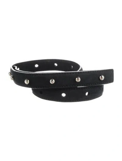 Pre-owned Stella Mccartney Skinny Leather Belt In Black