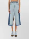 Shop Stella Mccartney Skirt Denim Contrasting Panel