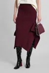 Stella Mccartney Gonna In Cotone Bordeaux  Donna In Burgundy