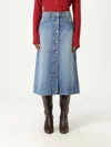 Stella Mccartney Button-front Denim Skirt In Blue