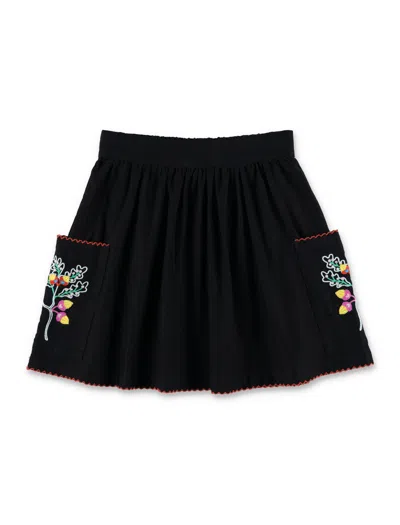 Stella Mccartney Kids' Skirt Ricamo In Black