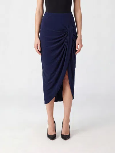 Stella Mccartney Draped Stretch-jersey Midi Skirt In Blue