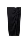 Stella Mccartney Gathered Midi Skirt In Black
