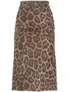 Stella Mccartney Stella Mc Cartney Brown Leopard Print Slip On Skirt
