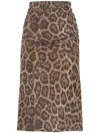 Stella Mccartney Stella Mc Cartney Brown Leopard Print Slip On Skirt In Multi