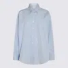 Stella Mccartney Oversized Shirt With Chiffon Detail In Blue
