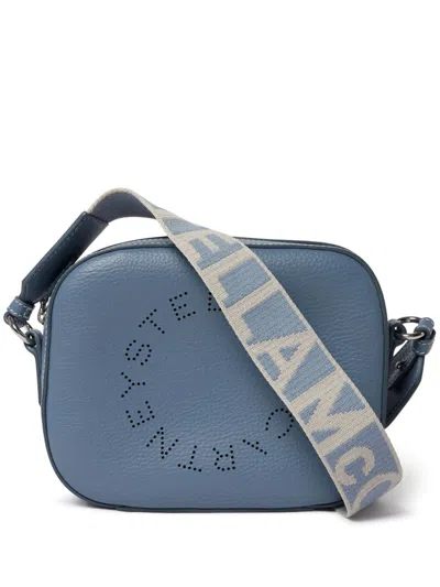 Stella Mccartney Sky Blue Logo Camera Mini Shoulder Handbag For Women In Light Blue