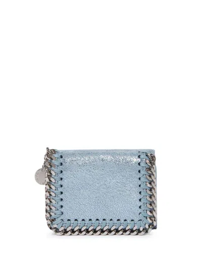 Stella Mccartney Falabella Tri-fold Wallet In Sapphire Blue
