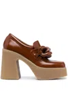Stella Mccartney 115mm Skyla Alter Faux Leather Heels In Braun