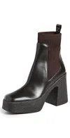 Stella Mccartney Skyla Sock Ankle Boots With Heel In Brown