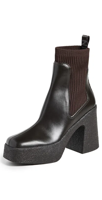 Stella Mccartney Skyla Sock Ankle Boots With Heel In Brown
