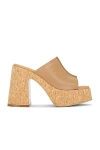 Stella Mccartney Tan Skyla Platform Mules In Brandy