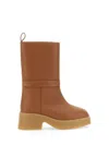 Stella Mccartney Platform Polyurethane Ankle Boot In Brown