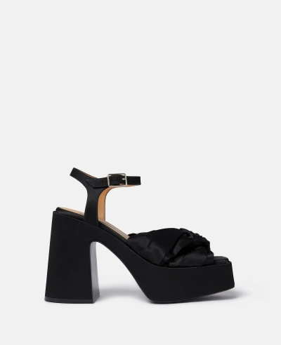 Stella Mccartney Skyla Buckle Platform Sandals In Midnight Black