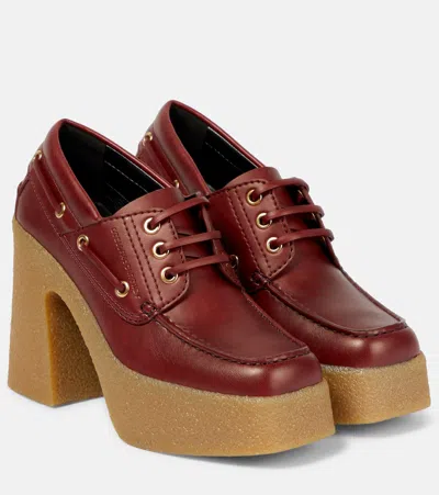 Stella Mccartney Skyla Faux Leather Loafer Pumps In Red