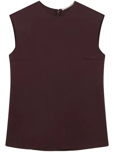 Stella Mccartney Sleeveless Acetate Top In Brown