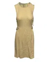 Stella Mccartney Sleeveless Belted Sheath Dress In Yellow Rayon In Yellow