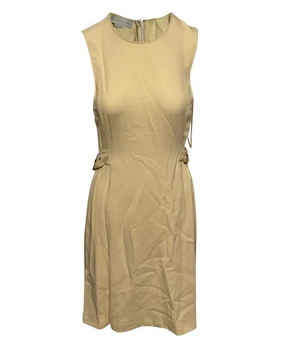 Stella Mccartney Sleeveless Belted Sheath Dress In Yellow Rayon