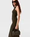 Stella Mccartney Sleeveless Crewneck Twist Mesh Midi Dress In Brown