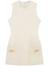 Stella Mccartney Clasp-embellished Sleeveless Mini Dress In Neutrals