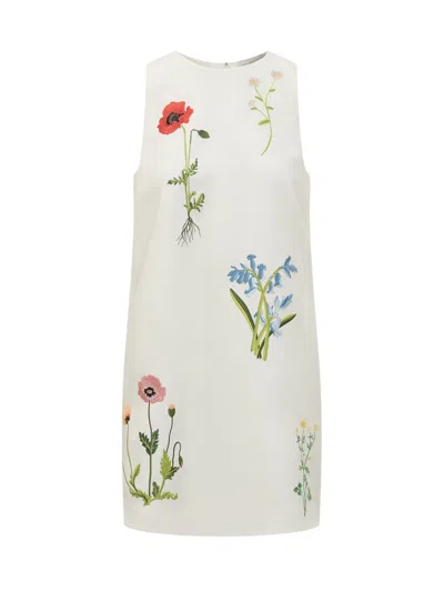 Stella Mccartney Floral Embroidered Sleeveless Mini Shift Dress In Green