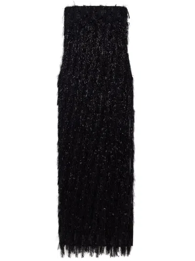 Stella Mccartney Sleeveless Glitter-tassel Dress In Black