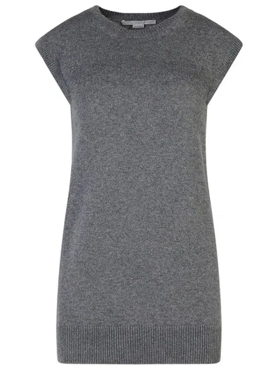 STELLA MCCARTNEY 'STELLA MCCARTNEY' SLEEVELESS GREY CASHMERE SWEATER