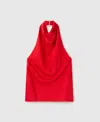 Stella Mccartney Sleeveless Halterneck Top In Red