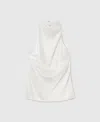 Stella Mccartney Cowl Neck Satin Halter Top In White