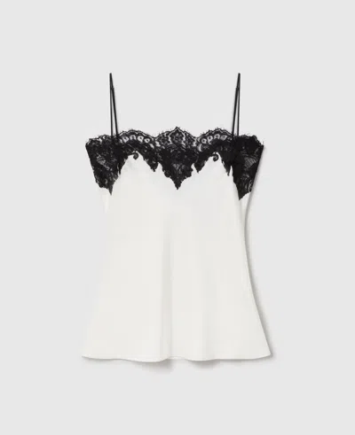 STELLA MCCARTNEY SLEEVELESS LACE SATIN TOP