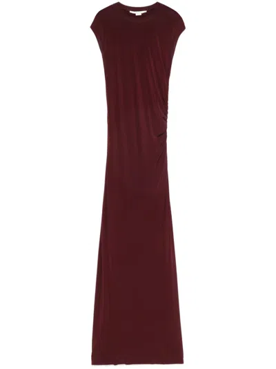 Stella Mccartney Fluid Jersey Long Dress In Bordeaux
