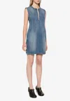 Stella Mccartney Denim Mini Dress In Blue