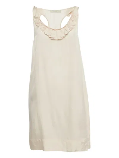 Pre-owned Stella Mccartney Sleeveless Ruffle Mini Dress In Neutral