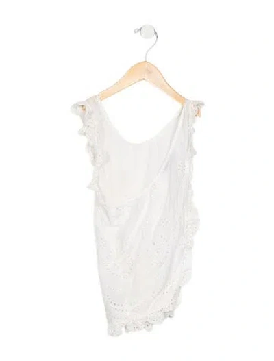 Pre-owned Stella Mccartney Kids' Sleeveless Ruffled Blouse In White