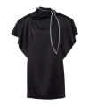 Stella Mccartney Sleeveless Blouse With Bow In Black