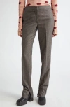 STELLA MCCARTNEY STELLA MCCARTNEY SLIM FIT CHECK SPLIT HEM WOOL PANTS