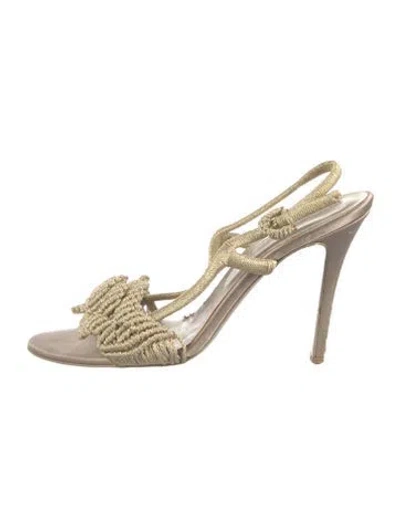 Pre-owned Stella Mccartney Slingback Sandals In Gold