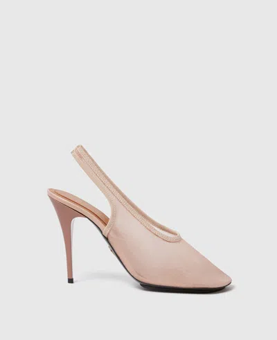 Stella Mccartney Slingback Stretch Mesh Pumps In Nude