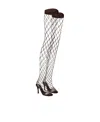 Stella Mccartney Slip-on Fishnet Heeled Sandals In Gray