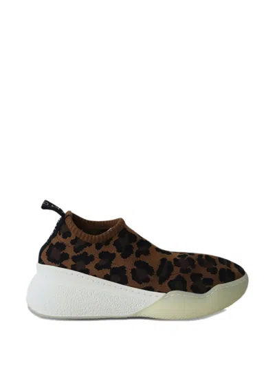 Pre-owned Stella Mccartney Slip-on Leopard-print Sneakers In Brown