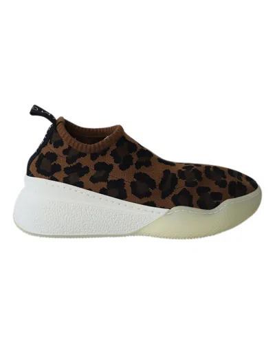 Stella Mccartney Slip-on Sneakers In Leopard Print Jacquard Knit In Multi