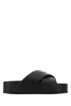 Stella Mccartney Logo-strap Flatform Sandals In 1000