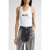 Stella Mccartney Slippery When Wet Flocked Rib Tank In White