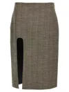 Stella Mccartney Brown Slit Tweed Skirt